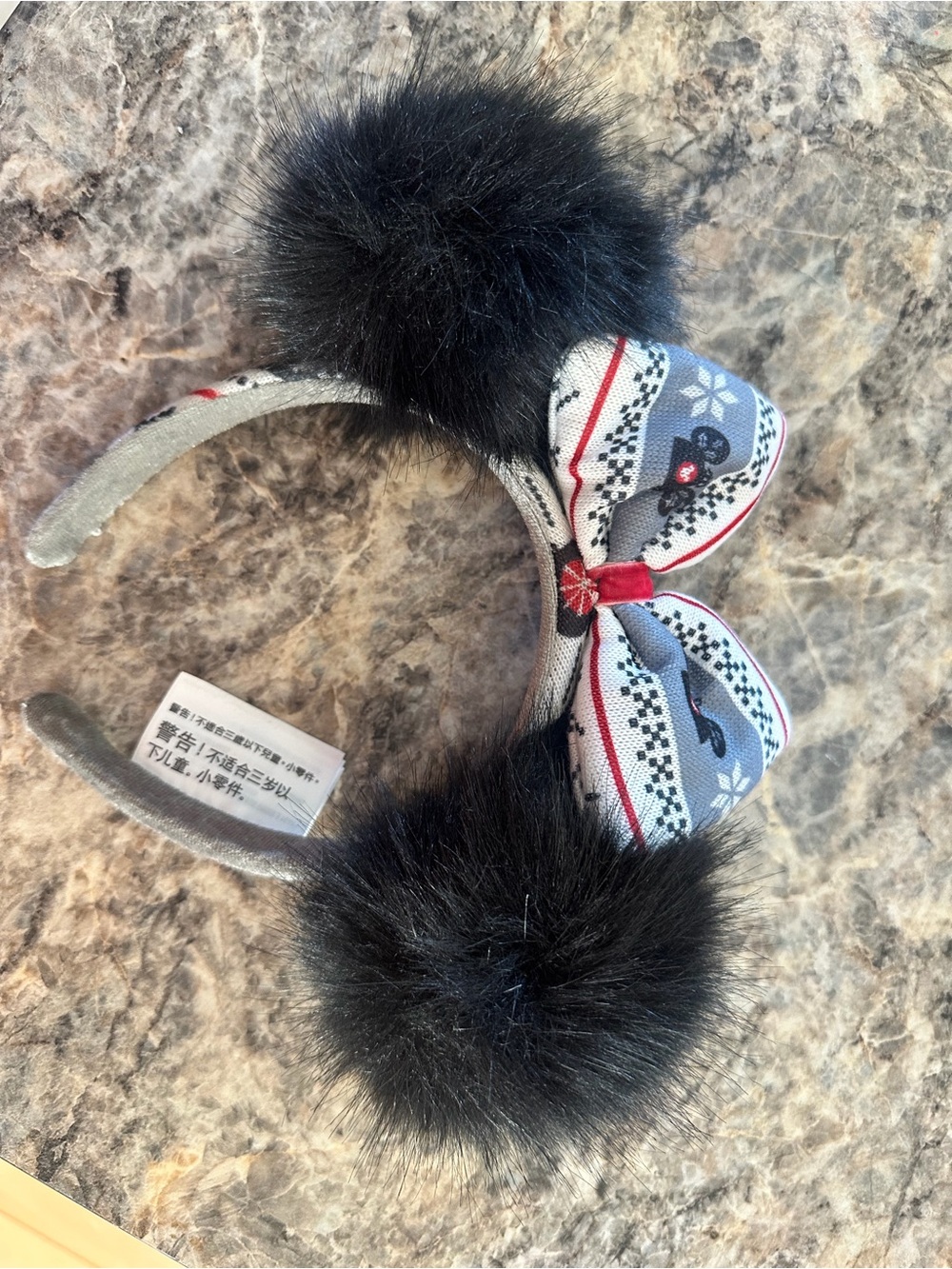 Christmas Mickey Ears Headband with Bow